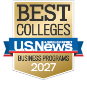 2027 Best Colleges - business programs badge from US News & World Report